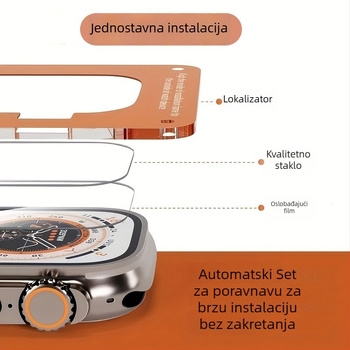 Staklena zaštita zaslona za Apple Watch Ultra 2 — prednja membrana, HD jasnoća, anti otisci prstiju, otporna na pad, potpuno prekrivanje zaslona