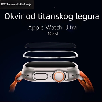 Zaštitni okvir za Apple Watch Ultra od titanijskog legura s kaljenim staklom Top Sticker