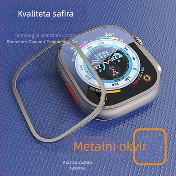 Staklo za zaštitu zaslona od kaljenog stakla za Apple Watch Ultra 2 s metalnim okvirom