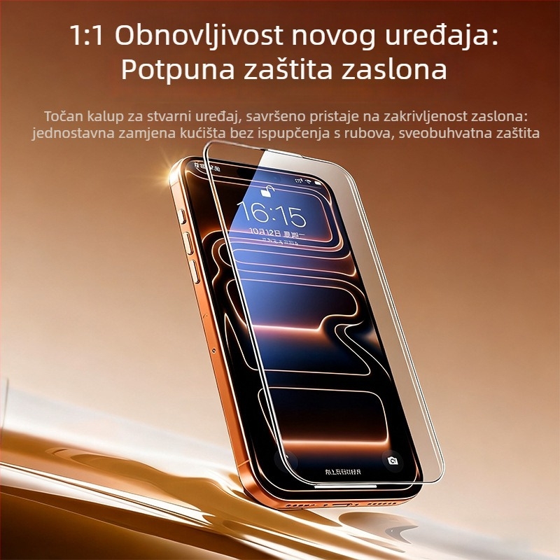 Prednje zaštitno staklo za iPhone 17 Pro Max – anti-refleksija, puna zaštita zaslona, antiotisci prstiju, anti-plavo svjetlo