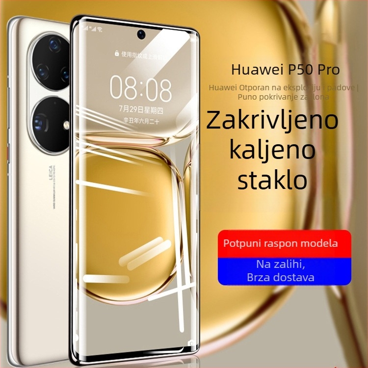 Tvrdo staklo zaštita zaslona za Huawei P50/P50 Pro i P30 Pro s zakrivljenim rubovima, zaštita privatnosti, HD jasnost, zaštita od plavog svjetla