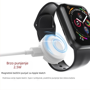 6-u-1 proširivi kabel za brzo punjenje s bežičnim punjenjem za Apple Watch, USB-C i Lightning, teleskopskog dizajna