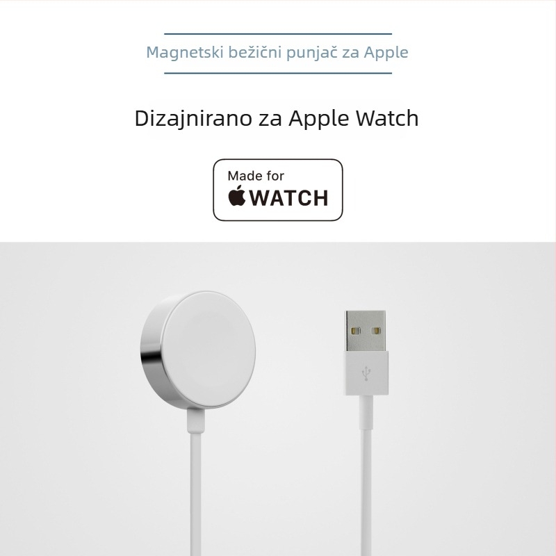 Magnetični bežični punjač za Apple Watch, MFi certificiran, kućište od aluminijske legure, izuzetno tanak, brzo punjenje 5W (QC2.0)
