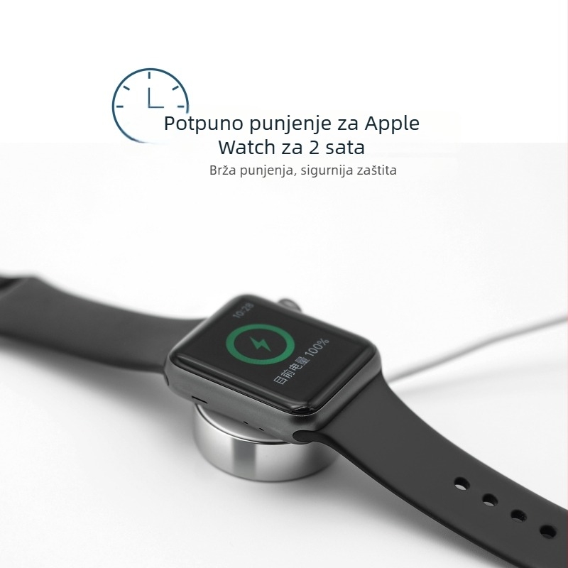 Magnetični bežični punjač za Apple Watch, MFi certificiran, kućište od aluminijske legure, izuzetno tanak, brzo punjenje 5W (QC2.0)