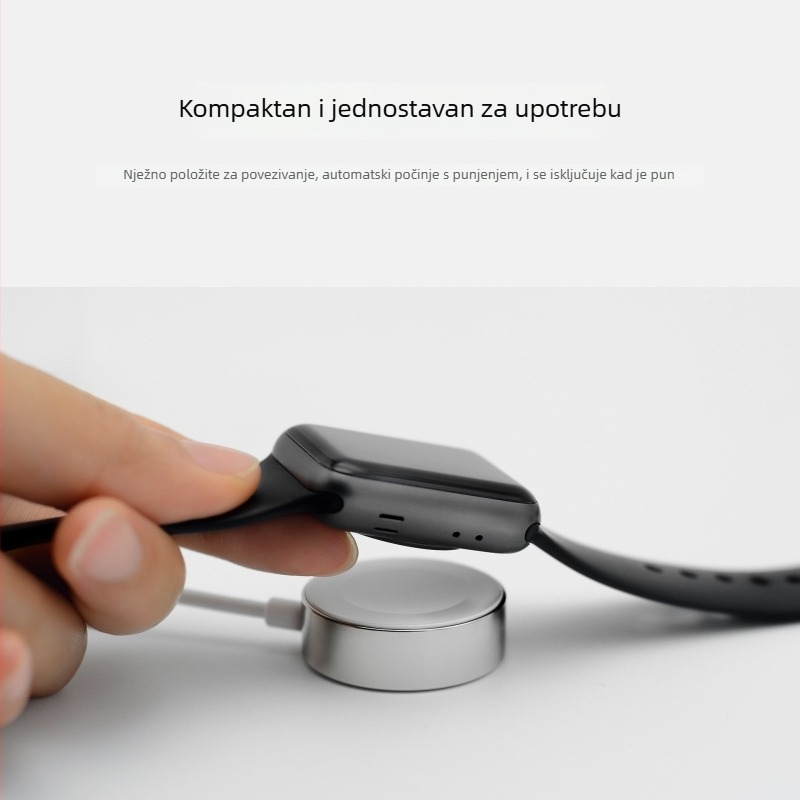 Magnetični bežični punjač za Apple Watch, MFi certificiran, kućište od aluminijske legure, izuzetno tanak, brzo punjenje 5W (QC2.0)