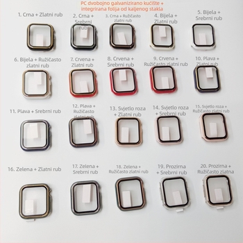 Nova maska za Apple Watch Series 2–11: gravirano zaštitno kućište od kaljenog stakla, dvobojni PC okvir