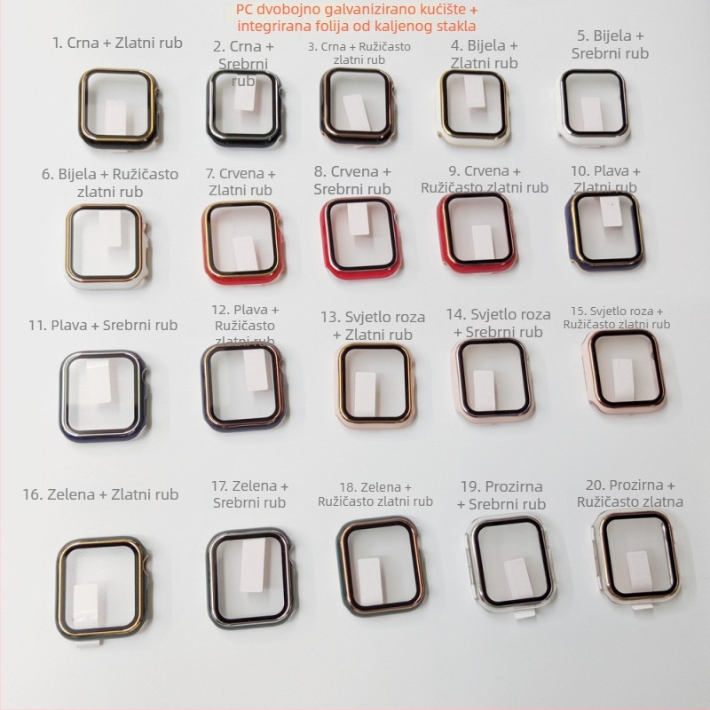 Nova maska za Apple Watch Series 2–11: gravirano zaštitno kućište od kaljenog stakla, dvobojni PC okvir