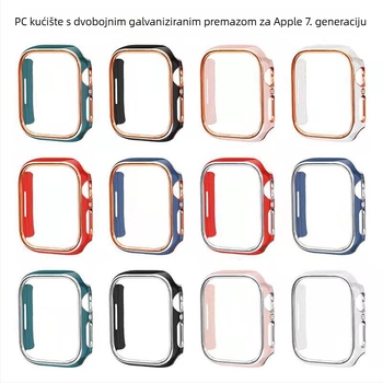 Za Apple Watch 41/45mm, serija 6–8, dvobojni PC kućište s izrezbarenim šupljim dizajnom i elektroplatiranim okvirom