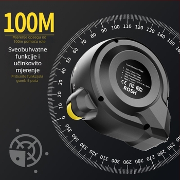 Laserska mjeračka traka 3u1 s IR digitalnim zaslonom, domet 40 m