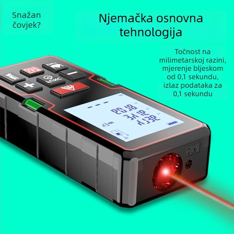 Laserski mjerač udaljenosti, visoka preciznost ručni infracrveni mjerač, elektronički metar, laserski metar za mjerenje prostorija