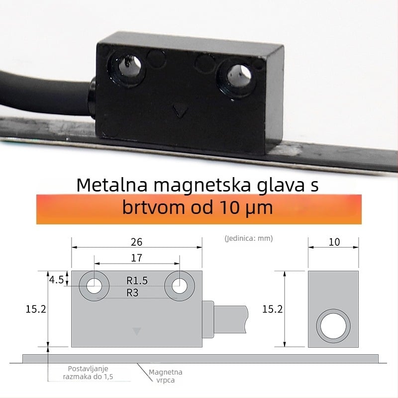 Integrirani magnetski elektronički mjerač za stroj za rezanje aluminijskih vrata i prozora, model M503/LP02/M503L, raspon 0–50000 mm, točnost ±0,1 mm, kompatibilan s MS50