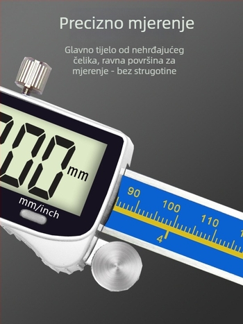 Elektronički digitalni mjerni kaliper Type a15, Orient, raspon mjerenja 0-150/200/300 mm, rezolucija 0,01 mm, točnost ±0,02 mm, kućište od nehrđajućeg čelika s plastičnim poklopcem, metričko/palac konverzija, prilagodljiv.