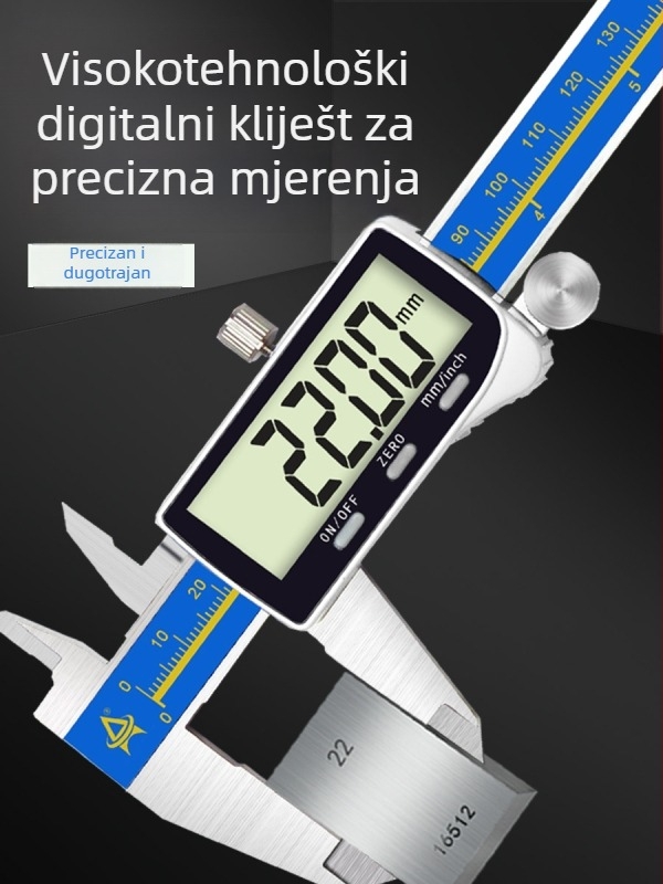Elektronički digitalni mjerni kaliper Type a15, Orient, raspon mjerenja 0-150/200/300 mm, rezolucija 0,01 mm, točnost ±0,02 mm, kućište od nehrđajućeg čelika s plastičnim poklopcem, metričko/palac konverzija, prilagodljiv.