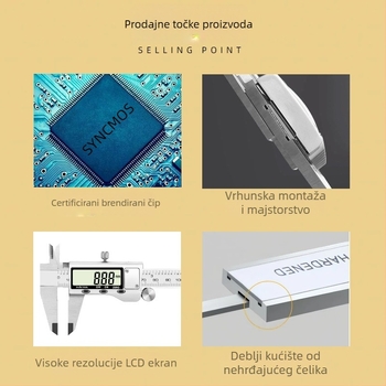 Digitalni šubler od nehrđajućeg čelika, visoka preciznost, industrijskog razreda, za mjerenje nakita