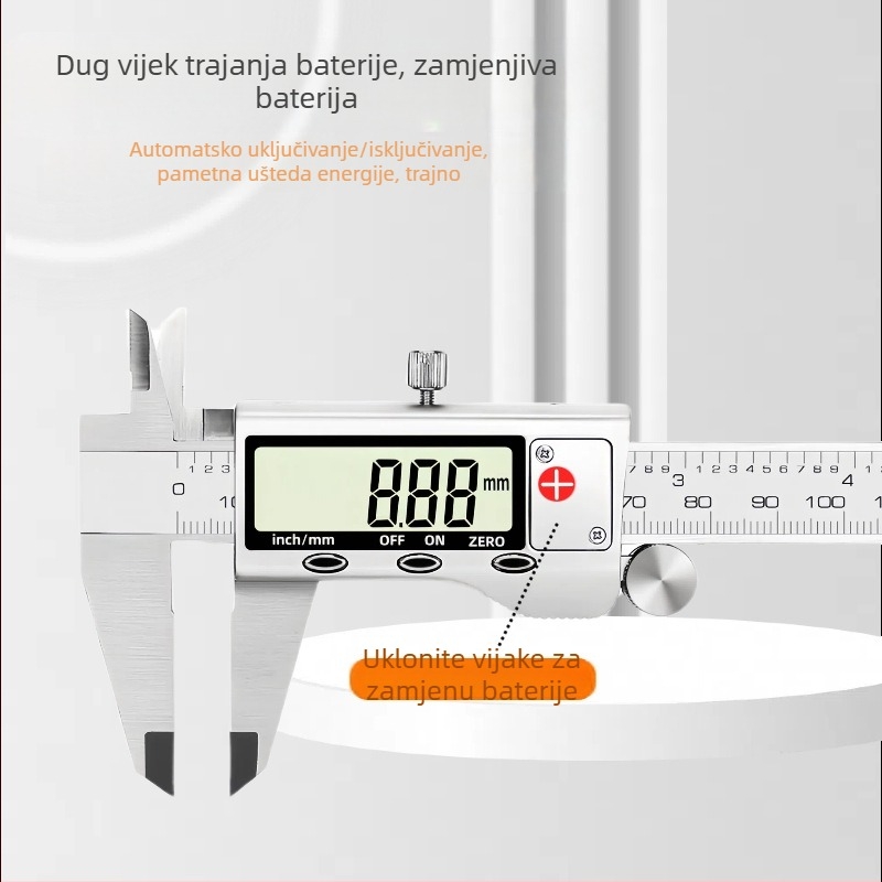 Digitalni šubler od nehrđajućeg čelika, visoka preciznost, industrijskog razreda, za mjerenje nakita