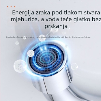 Visoki kuhinjski miješalac, samo hladna voda, uspravna montaža, produženi izljev, okretni filtar