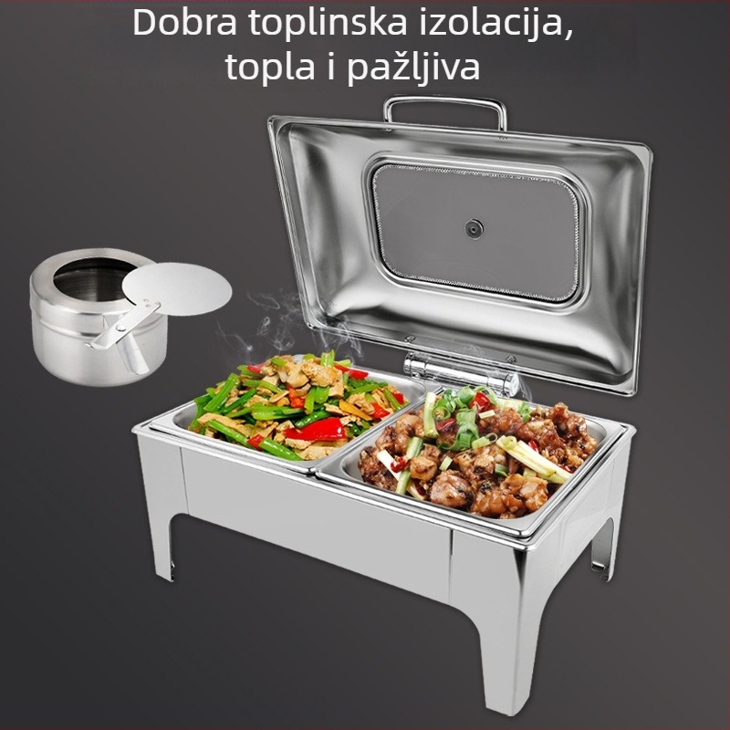 Belinda nehrđajući čelik bufet peć s hidrauličnim prozirnim poklopcem, personalizacija dostupna, zadržava toplinu, za hotele i restorane