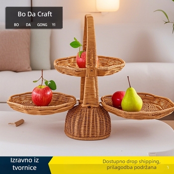 Sklopiva pletena košara za pohranu – PP materijal, Model BD1115, Vintage stil, 8 komada u pakiranju