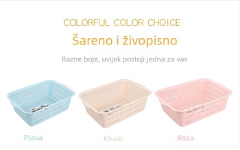 Čvrsti plastični četvrtasti koš s odvodom za skladištenje voća i povrća