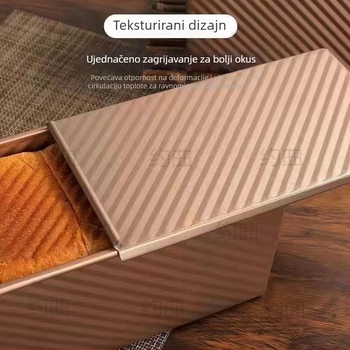 Metalna forma za tost, s neprijanjajućim premazom, prehrambena kvaliteta, kućna upotreba, oblik jastuka