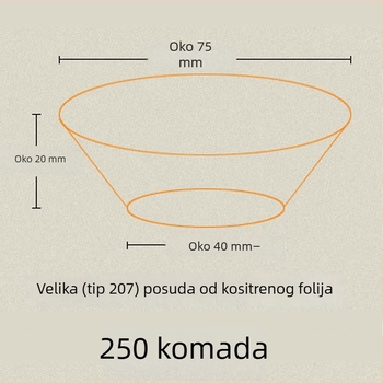 207 jednokratnih kalupa od aluminijske folije za tart s jajima, kružne podloge za portugalske tartove s jajima, 250 kom
