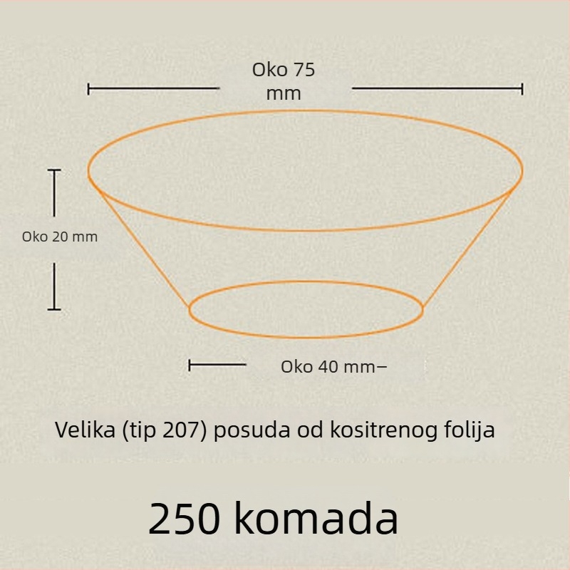 207 jednokratnih kalupa od aluminijske folije za tart s jajima, kružne podloge za portugalske tartove s jajima, 250 kom