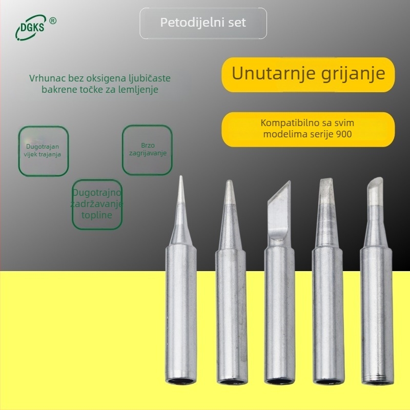 Vrhovi za lemljenje iz serije 900M — čisto bakreno, unutarnje grijanje, kompatibilni s 936 stanicom, set od 5 ili 12 komada