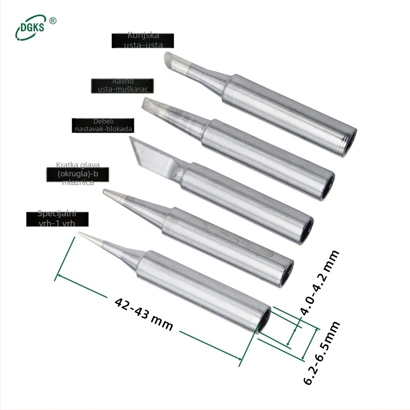 Vrhovi za lemljenje iz serije 900M — čisto bakreno, unutarnje grijanje, kompatibilni s 936 stanicom, set od 5 ili 12 komada