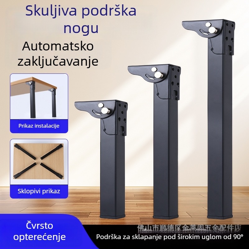 Sklopive noge stola od kvadratne cijevi – željezo, Jinlaigu Jlg-5116, moderni minimalistički stil, za računalni stol, toaletni stol, ormarić za cipele i blagovaonski stol