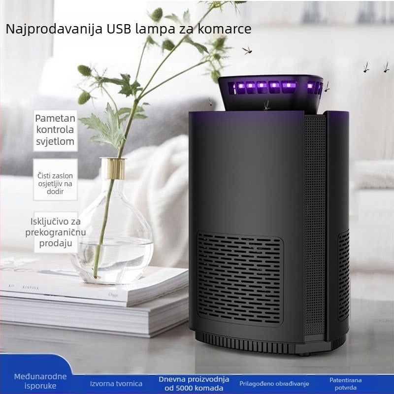 Lampe za ubijanje komaraca s kapom svjetlosnog vala, LED diode, pokrivenost 61 m²+, otporna na plamen, 1 godina garancije