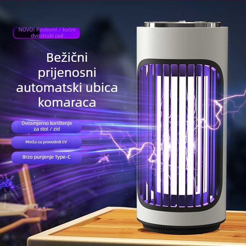 Kailiya Lampa za ubijanje komaraca s ugrađenom baterijom – stolna ili zidna instalacija, do 10 m², vrijeme punjenja 1–3 sata, električni šok