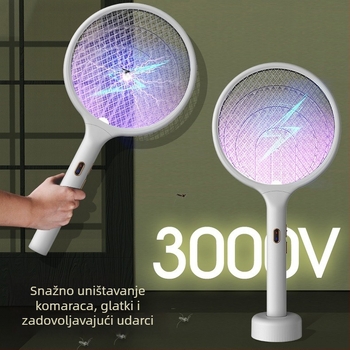 Električna raketa protiv komaraca | Model: 22 siva / 22 zlatna | Pokrivenost područja 20–50 m2 | Baterija 501–800 mAh | Način ubijanja: ručni električni šok