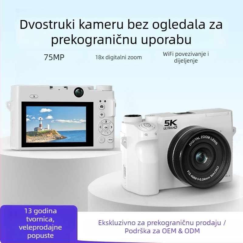 Bezzrcalna kamera za selfije s periskopskim objektivom, 16MP, 5K 30FPS, LCD 3.0'', elektronička stabilizacija slike