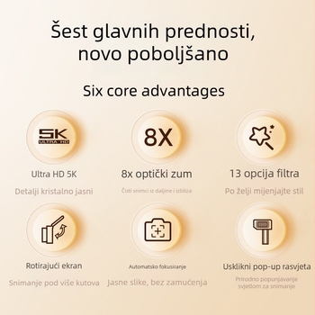 Nova CCD digitalna kamera, 12 MP senzor 1/2.7in, 8x optički zum, 3,0 inča dodirni zaslon, USB 3.0, elektronička stabilizacija slike