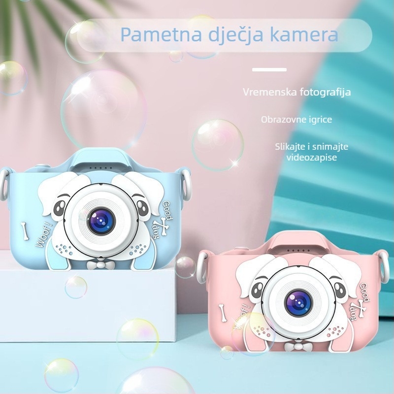 Dječja digitalna kamera, mini DSLR stil s dvostrukom kamerom za HD fotografije i video, model I5-99; 2.0-inch LCD; TF kartica pohrana; <1 MP; ABS silikonsko kućište