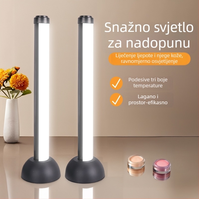 Svjetlo za live prijenos s dvostrukim redom LED, stolni nosač, 5W, 5V, daljinski upravljač, model Pd-61