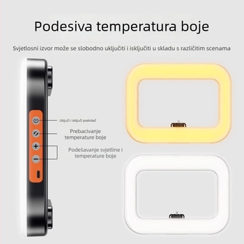 RGB LED kružno svjetlo – ručno prenosno svjetlo za livestream i fotografiranje, mekano svjetlo, ugrađena baterija, 5V, 10-50W, model YM-200rgb