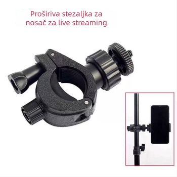 CUELY Proširivi klip za slot – univerzalni dvostruko-/višepozicijski klip za livestream i selfie na telefonu s stativom; ABS, nosivost 2–5 kg, težina 140 g