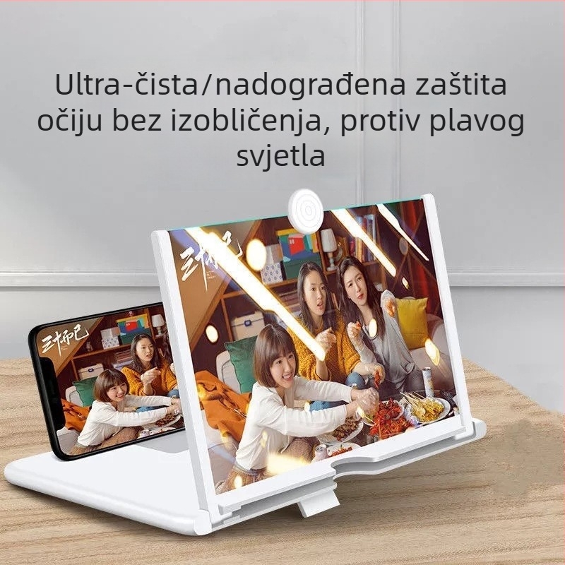 Povećalo zaslona za telefon s iznimno jasnim HD prikazom, zaštita očiju, projekcijski prikaz i držač za povećalo