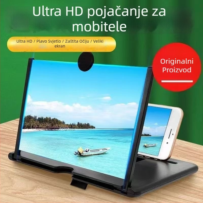 Telefonni ekran povećalo – stolni držač za HD pregled, 3D prikaz, zaštita očiju; plastika, opći stil