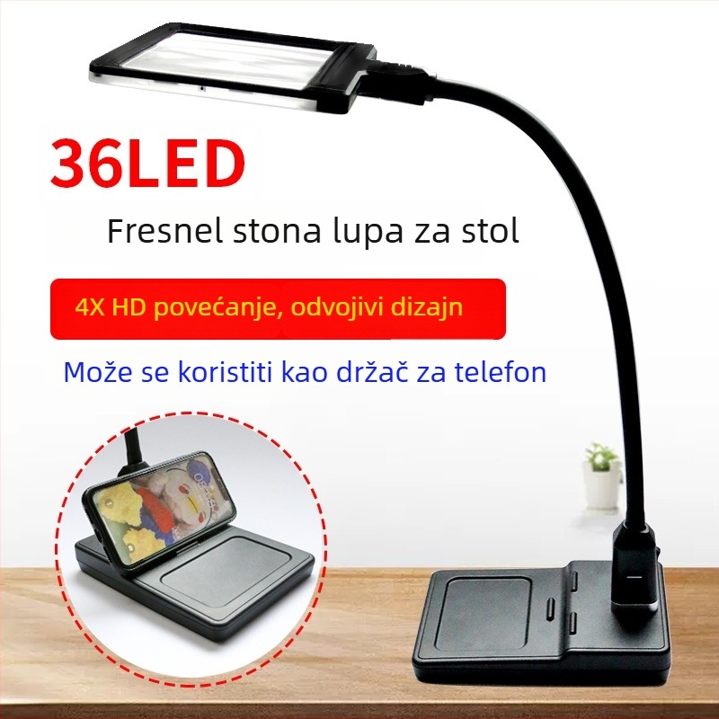 Držač za mobitel s Fresnelovim stolnim povećalom i odvojivim ručnim povećalom, model F8913T, brenda Star