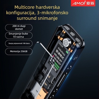 Snimateljska olovka za snimanje s 128GB MP3 zapisom, dugotrajni standby, ABS kućište, AA baterija