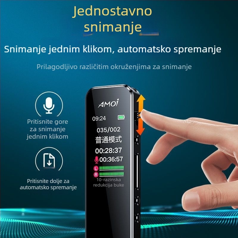 Snimateljska olovka za snimanje s 128GB MP3 zapisom, dugotrajni standby, ABS kućište, AA baterija