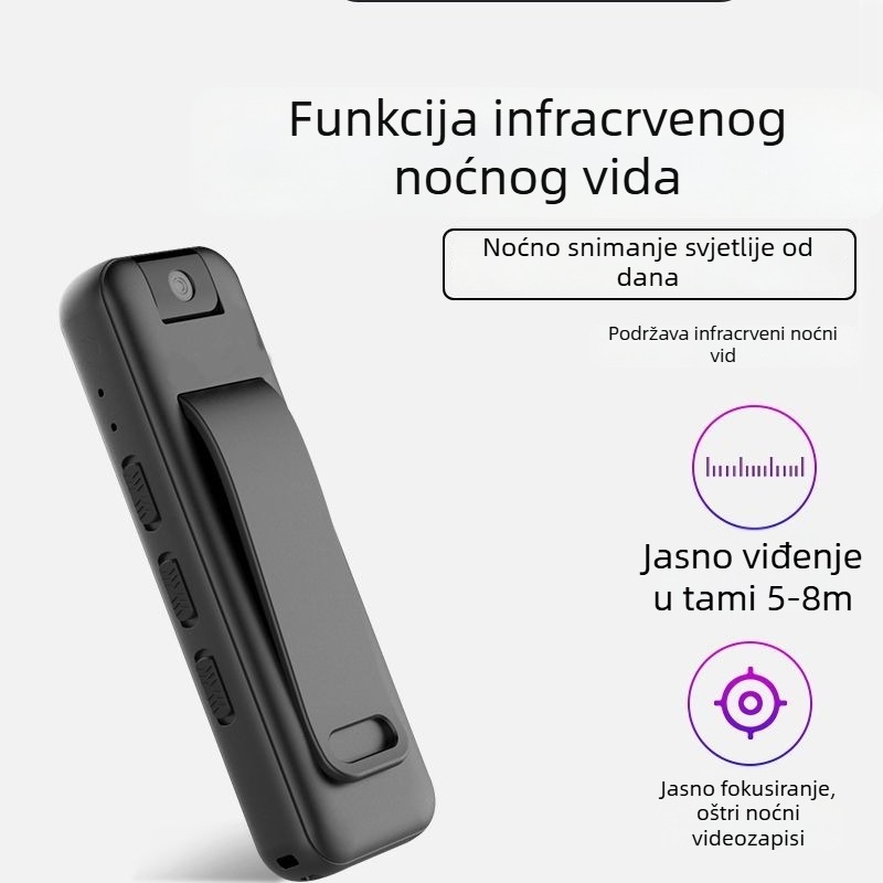 Pisač za snimanje na prsa – sve-u-jednom, 3–5 sati snimanja, TF kartica, USB 2.0, težina 100 g