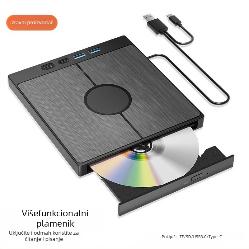 Extreme Color 042 Vanjski USB 3.0 Type-C optički pogon, CD/VCD/DVD čitanje i pisanje 24x/8x, DVD-RW do 8x