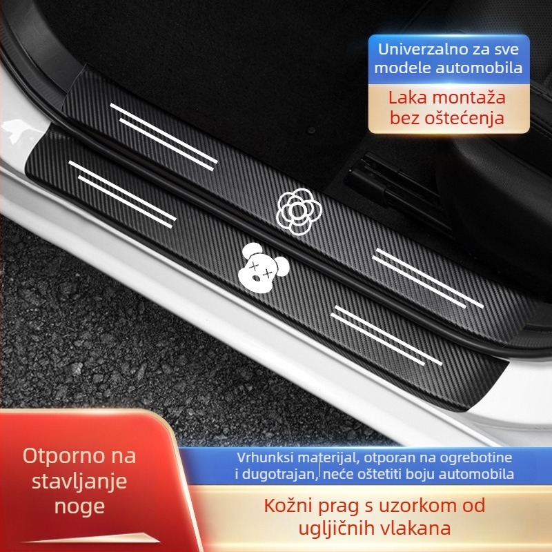 Univerzalna zaštita praga automobila i zaštitna traka za prag s zaštitom od ogrebotina
