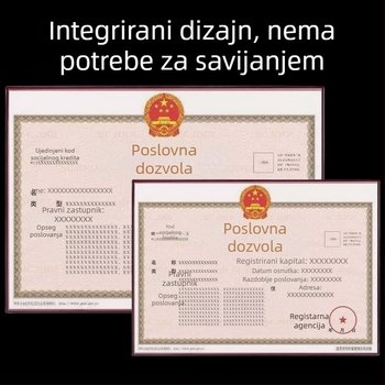 Kožna kartična zaštita za potvrdu duhana (izvorni primjerak), zidni okvir za licence za poslovanje i higijenske licence, stil ins wind