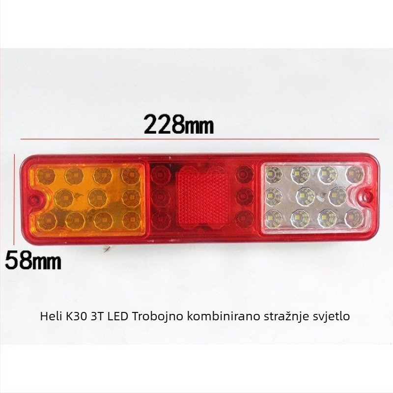 Trobojno stražnje svjetlo za viličar – signalizacija, kočnica, svjetlo protiv sudara, 12V/24V, 5000 lm