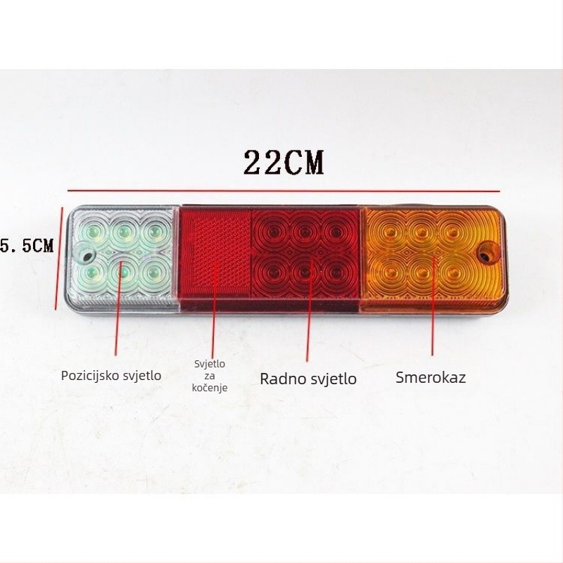Trobojno stražnje svjetlo za viličar – signalizacija, kočnica, svjetlo protiv sudara, 12V/24V, 5000 lm
