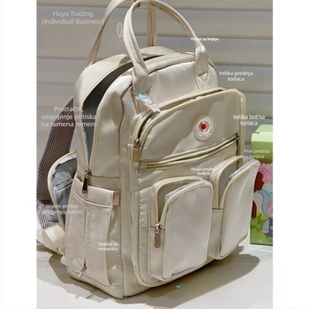 Ruksak za mamu s velikim kapacitetom, kaiše s jastučićima zraka, poliester, Oxford podstava, proljeće 2025